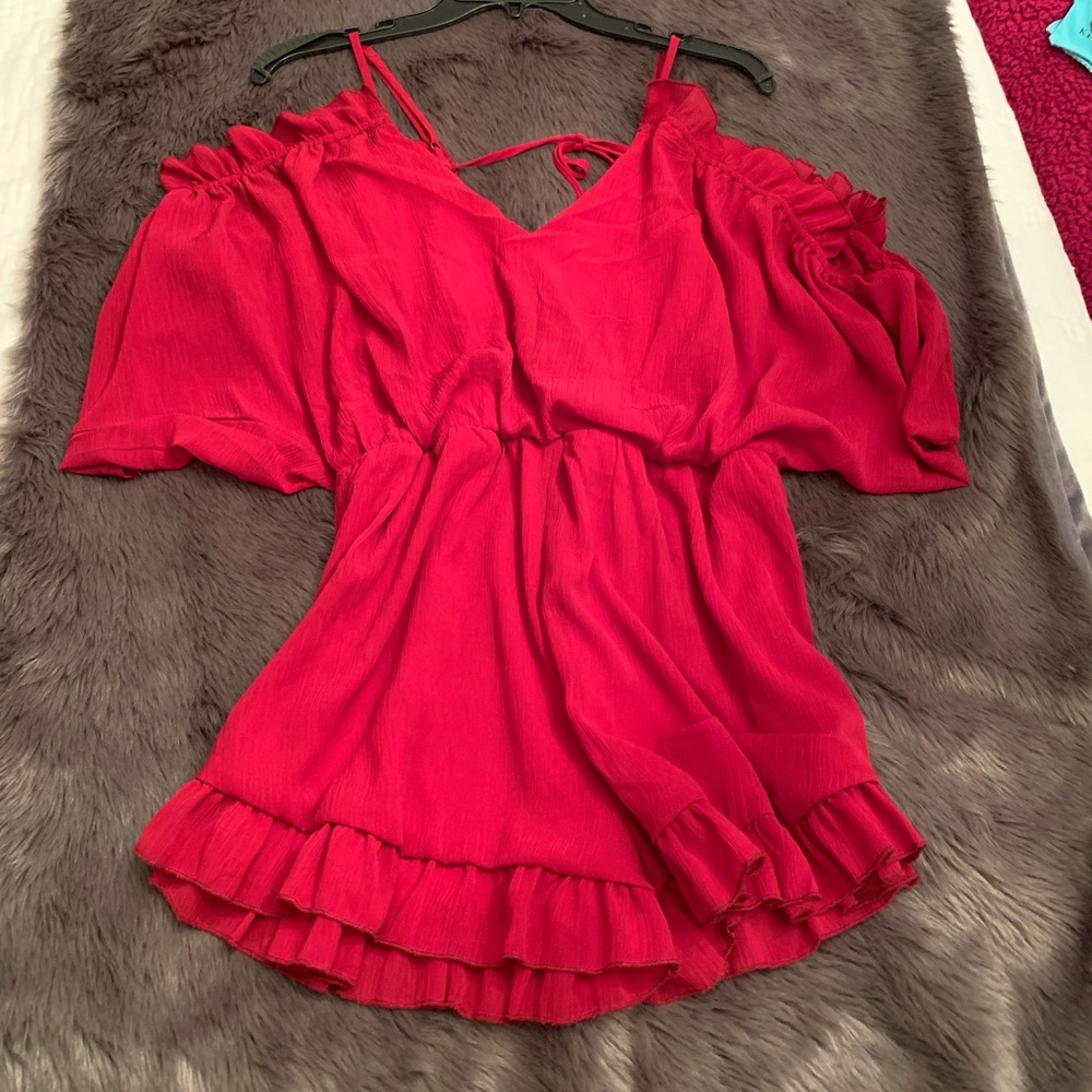 2/$20 Red Off the Shoulder Romper